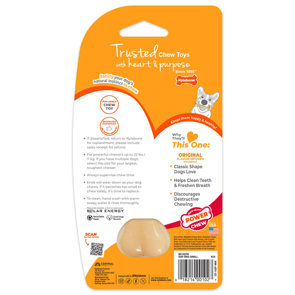 Nylabone Power Chew hueso original de nylon para perro de mordida fuerte, Small hasta 11 kg