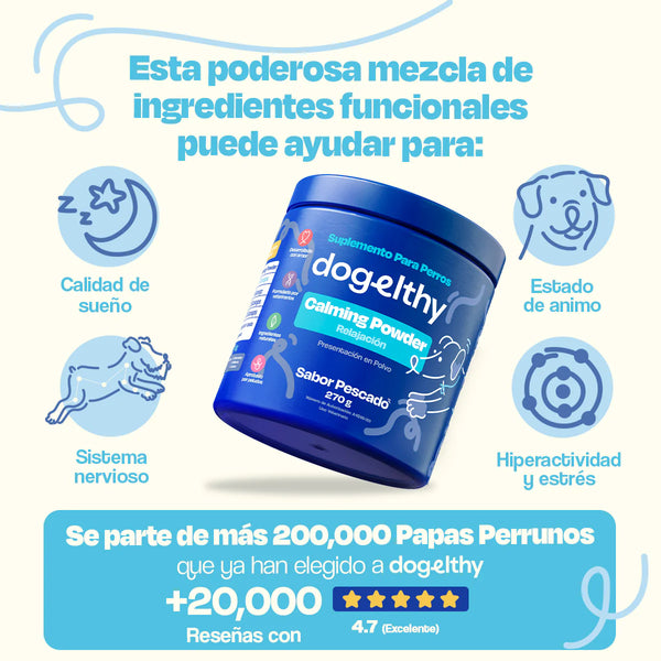 POLVO CALMANTE PARA MASCOTAS 270GR  DOGELTHY