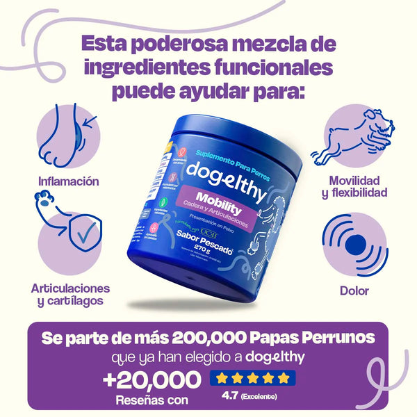 SUPLEMENTO PARA MOBILIDAD Y ARTICULACIONES 270GR DOGELTHY