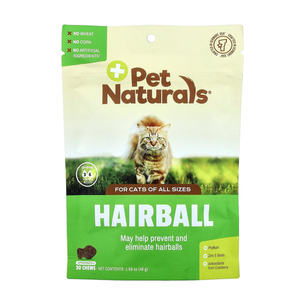 Pet Naturals Hairball masticables para bolas de pelo para gato, 30 piezas (45 g)