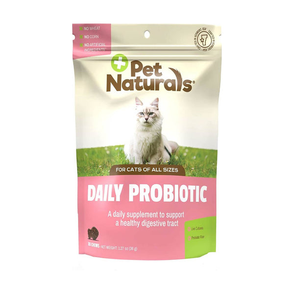 Pet Naturals Daily Probiotic suplemento probiótico masticable para gato, sabor pato, 30 piezas