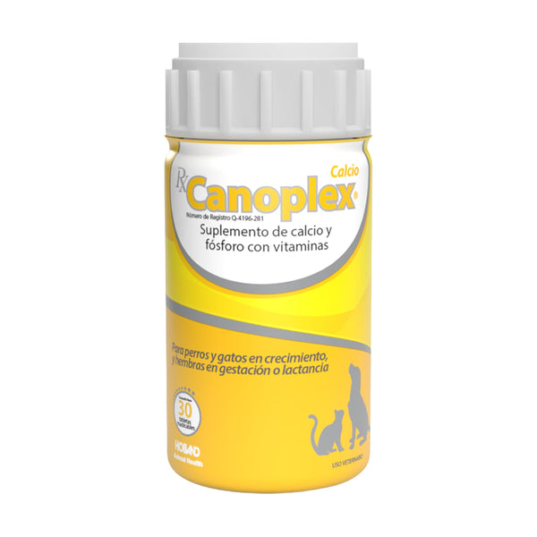 Holland Canoplex Calcio suplemento de calcio y fósforo con vitaminas para perro y gato, 30 tabletas