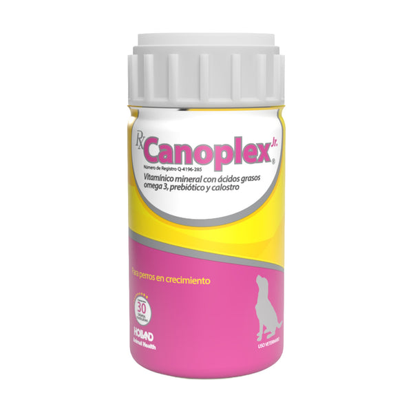 Holland Canoplex Jr suplemento vitamínico para cachorro con omega 3, prebiótico y calostro, 30 tabletas