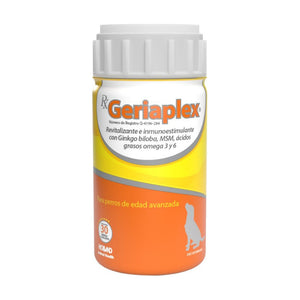 Holland Geriaplex suplemento para perro senior con ginkgo biloba, MSM y omega 3 y 6, 30 tabletas