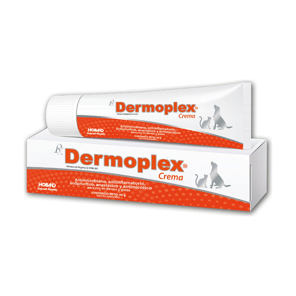 Holland Dermoplex crema antibiótica, antimicótica y antiinflamatoria para perro y gato, 60 g