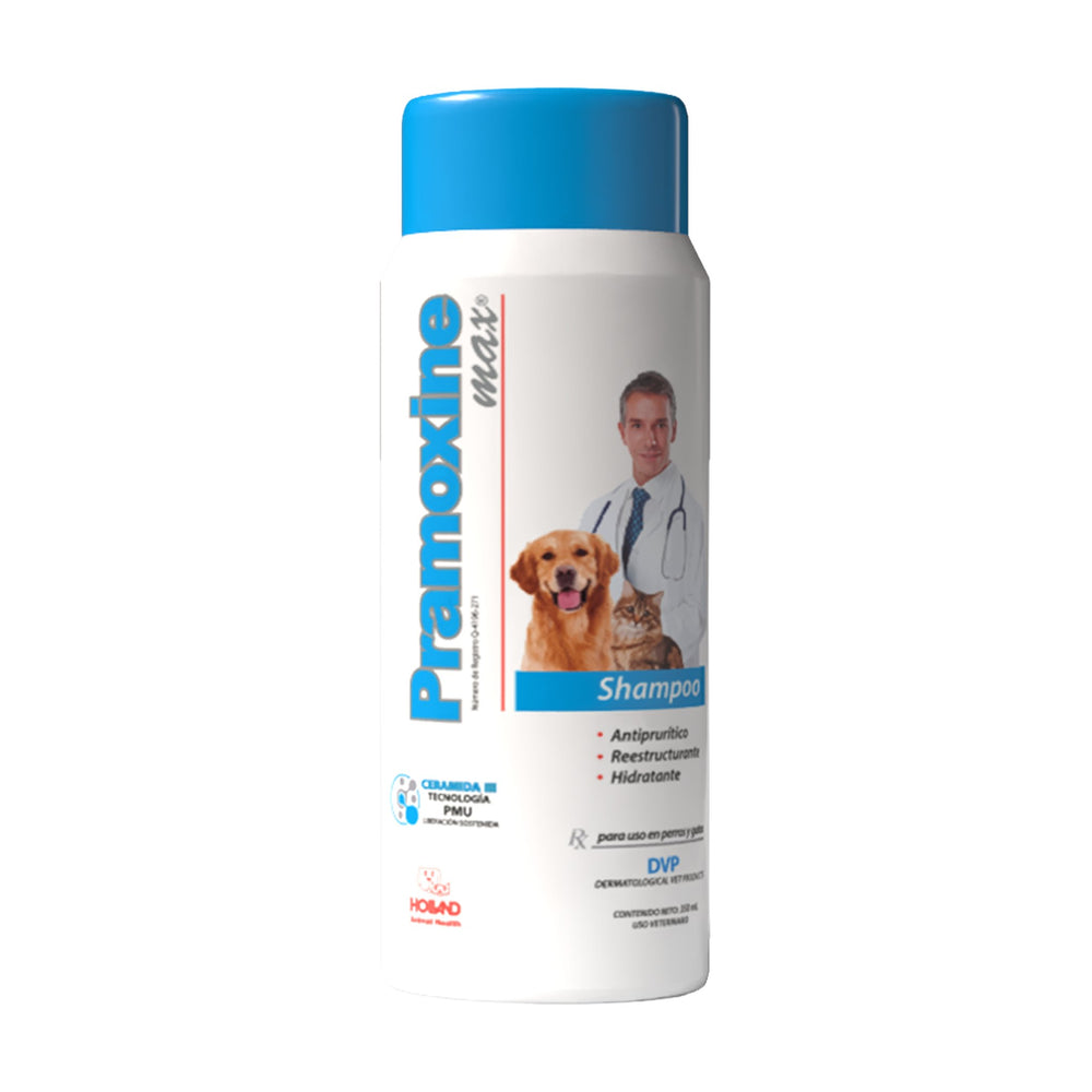 Holland Pramoxine Max shampoo antiprurítico con pramoxina y avena para perro y gato, 350 ml