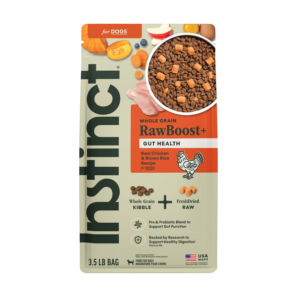 Instinct Raw Boost Whole Grain Gut Health alimento seco para perro, salud digestiva, pollo