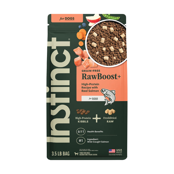 Instinct Raw Boost alimento seco sin granos para perro, salmón con trozos de carne cruda liofilizada