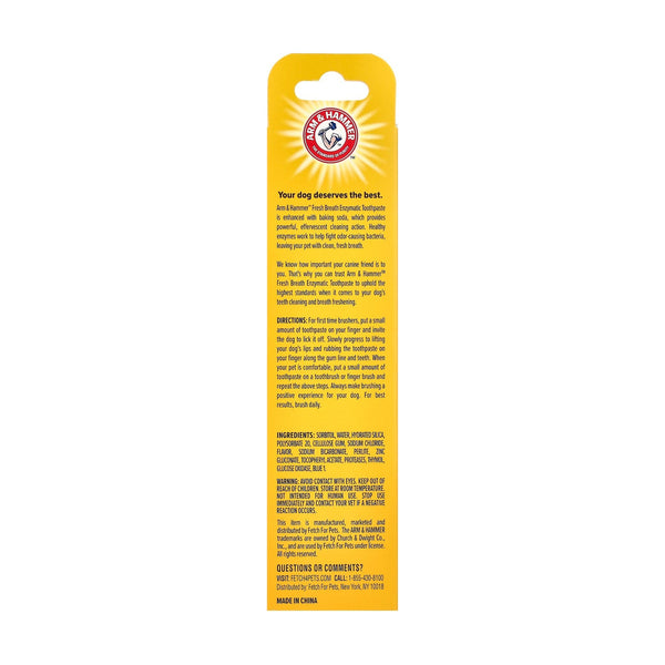 Arm & Hammer Fresh Breath pasta dental enzimática para perro, sabor vainilla y jengibre, 67.5 g