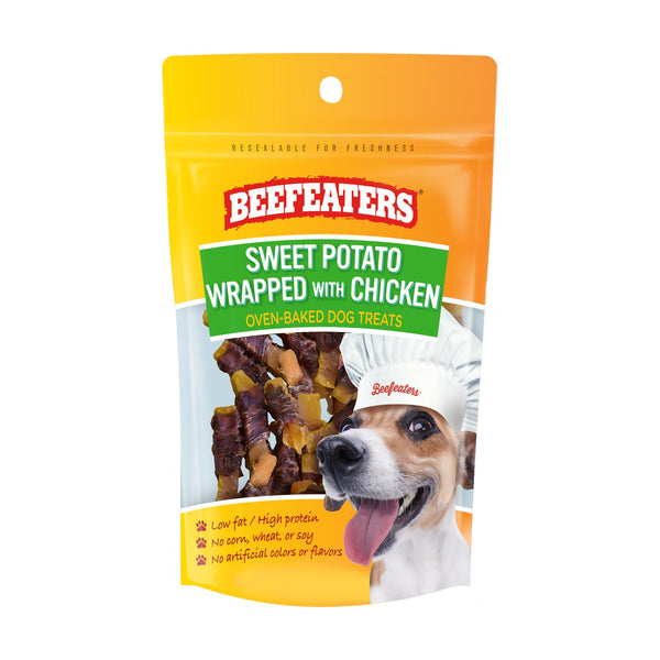 Beefeaters Sweet Potato Wrapped with Chicken premios para perro de camote envuelto en pollo, 57 g