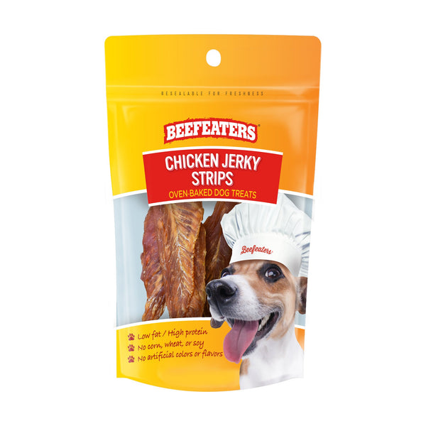 Beefeaters Chicken Jerky Strips premios para perro, tiras de pollo, 47 g