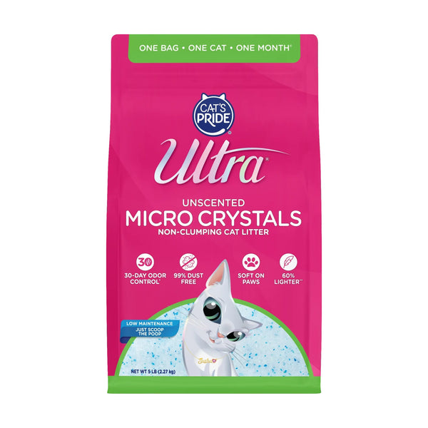 Ultra by Cat's Pride arena de microcristales no aglutinante sin fragancia para gato, 2.27 kg (5 lb)