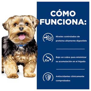 ALIMENTO SECO PARA PERRO CON PROBLEMAS HEPATICOS 8KG HILLS