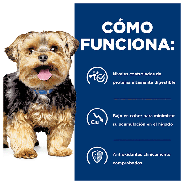 ALIMENTO SECO PARA PERRO CON PROBLEMAS HEPATICOS 8KG HILLS