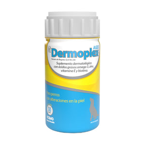 Holland Dermoplex AGES suplemento dermatológico para perro con omega 3, zinc y biotina, 30 tabletas