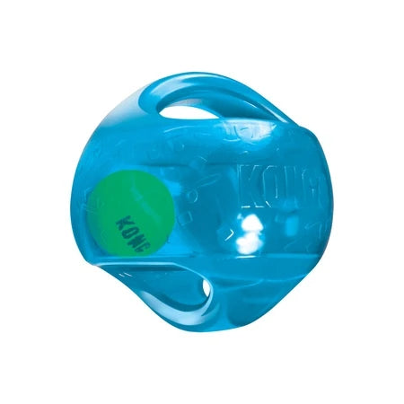 KONG Jumbler Ball pelota con asas y chillido para perro, mediana/grande