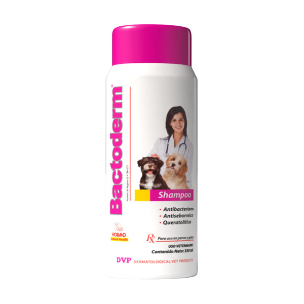 Holland Bactoderm shampoo antibacteriano con peróxido de benzoilo para perro y gato, 350 ml