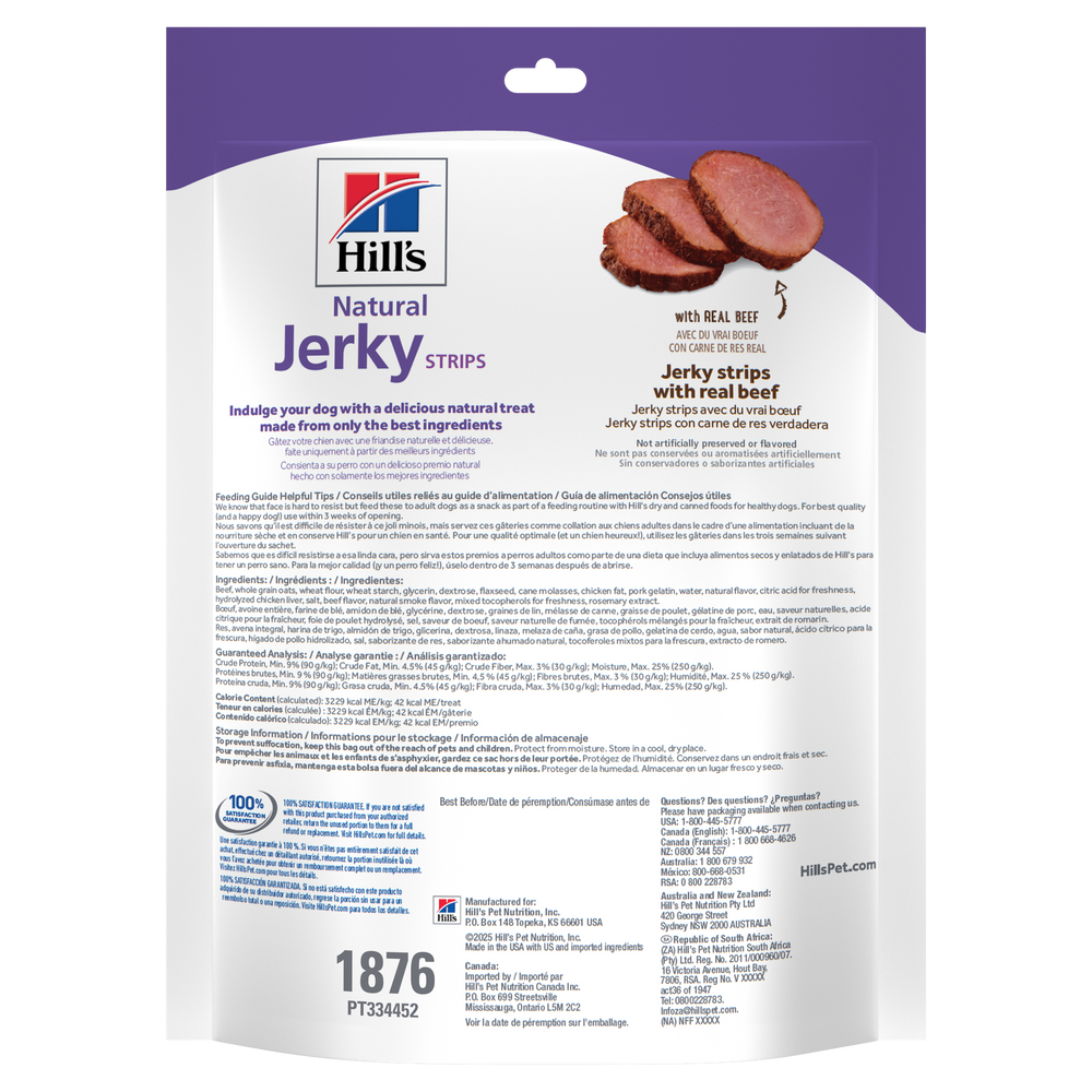 Hill's Natural Jerky Strips premios para perro con carne de res real, 200 g