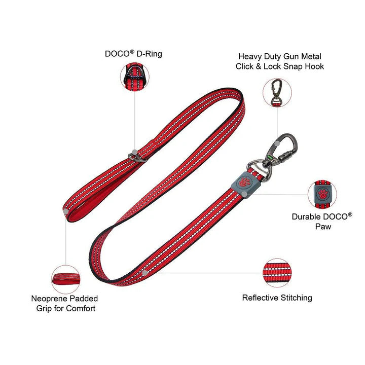 CORREA PARA PERRO DE ALTA RESISTENCIA REFLECTIVA DE NYLON VARIO DOCO