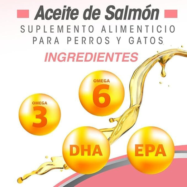 SUPLEMENTO ACEITE DE SALMON CON OMEGA 3 490ML FANCY PETS