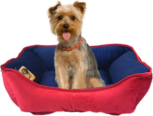 CAMA PARA MASCOTAS DOBLE VISTA CAPRI ROJO MARINO FANCY PETS