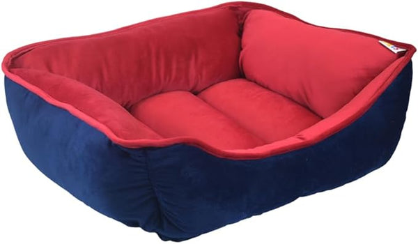 CAMA PARA MASCOTAS DOBLE VISTA CAPRI ROJO MARINO FANCY PETS