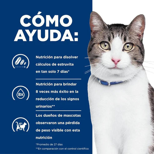 ALIMENTO SECO PARA GATO CON PROBLEMAS URINARIOS Y METABOLISMO 2.88KG HILLS