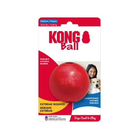 KONG Ball pelota de hule con orificio para perro, mediana/grande