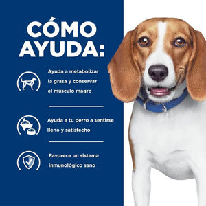 ALIMENTO SECO CONTROL DE PESO PARA PERRO ADULTO 3.9 KG HILLS