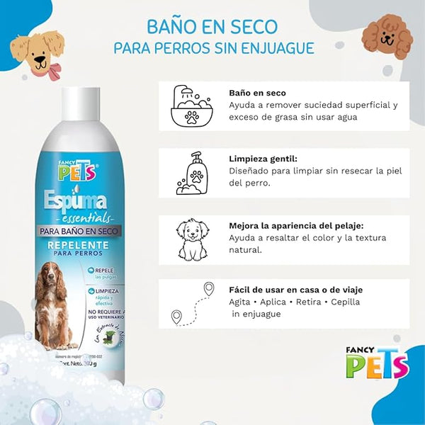 ESPUMA PARA BAÑO EN SECO ESSENTIALS 300 G FANCY PETS
