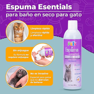 ESPUMA BAÑO EN SECO PARA GATOS 300G FANCY PETS