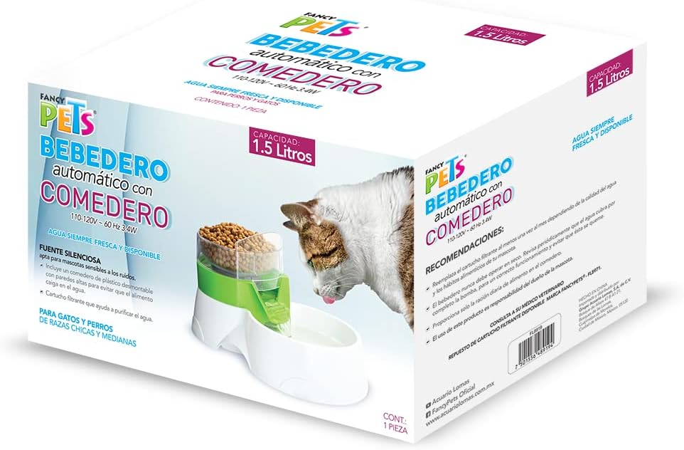 BEBEDERO AUTOMATICO CON COMEDERO 1.5 L FANCY PETS