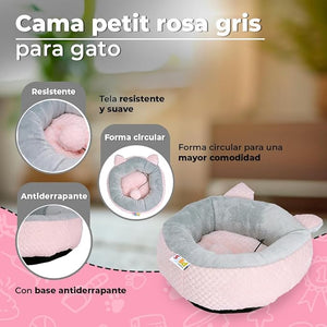 CAMA PARA MASCOTAS PETIT ROSA/GRIS PARA GATO FANCY PETS