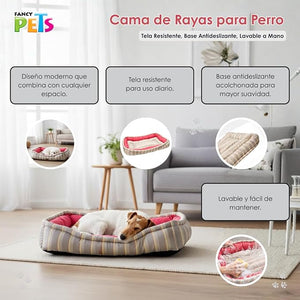 CAMA PARA MASCOTAS DE RAYAS FIUSHA GRANDE FANCY PETS