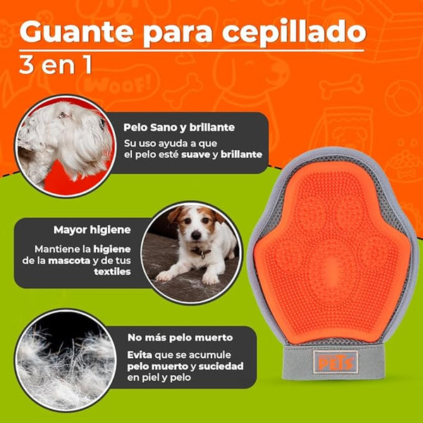 GUANTE PARA CEPILLADO 3 EN 1 FANCY PETS