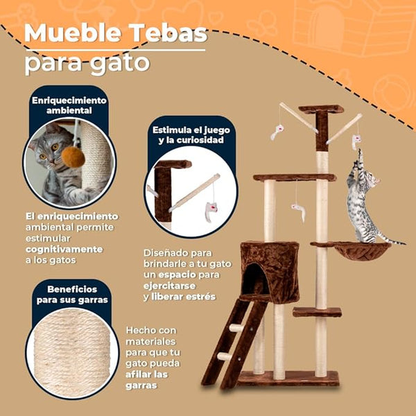 MUEBLE RASCADOR PARA GATO 140 CM FANCY PETS