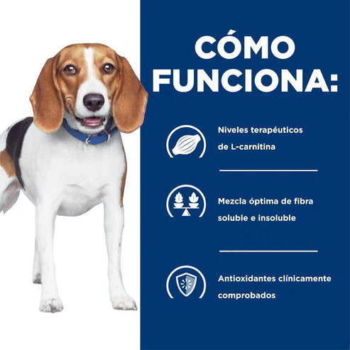 ALIMENTO SECO CONTROL DE PESO PARA PERRO ADULTO 3.9 KG HILLS