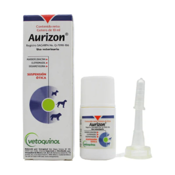 Vetoquinol Aurizon suspensión ótica para otitis externa en perro, 10 ml