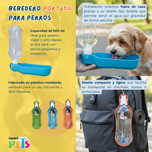 BEBEDERO PORTATIL PARA VIAJE 500 ML FANCY PETS