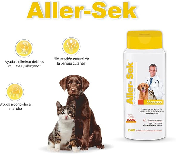 SHAMPOO DERMATOLOGICO ALLERSEK PARA MASCOTAS HOLLAND