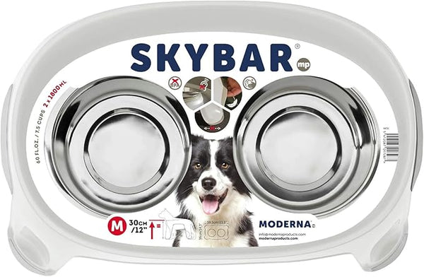 PLATO DOBLE ELEVADO MODELO SKYBAR CHICO BLANCO MODERNA