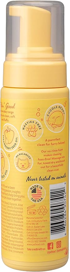 PET HEAD LEMONBERRY DRY CAT SHAMPOO WITH LEMON OIL