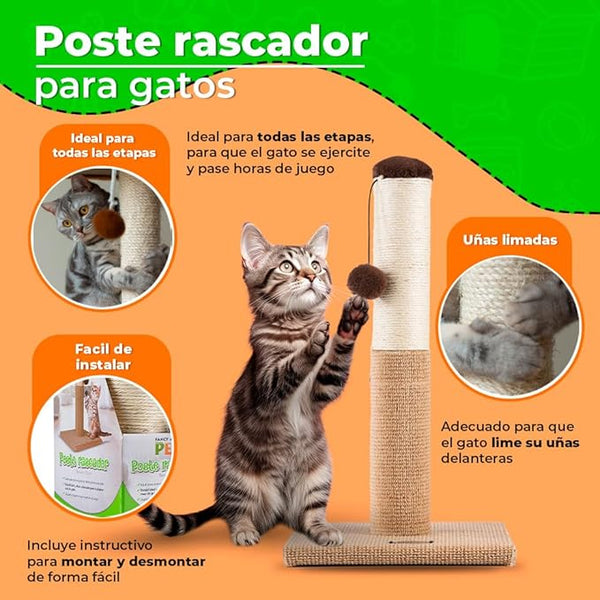 POSTE RASCADOR PARA GATO 55 CM FANCY PETS