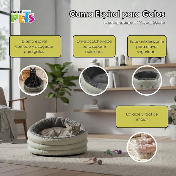 CAMA PARA MASCOTAS ESPIRAL FANCY PETS