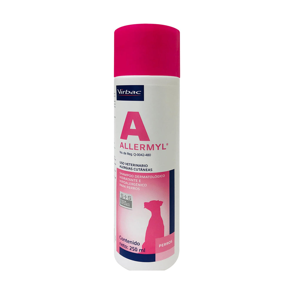 Virbac Allermyl shampoo dermatológico hidratante e hipoalergénico para perro, 250 ml