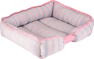 CAMA PARA MASCOTAS DE RAYAS ROSA FANCY PETS