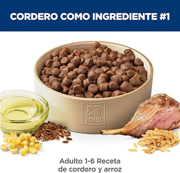 ALIMENTO SECO PARA PERRO ADULTO ORIGINAL SABOR CORDERO Y ARROZ HILLS