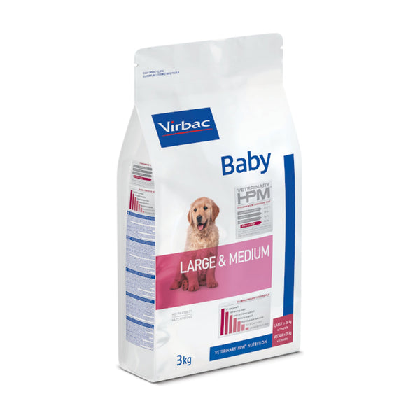 Virbac Veterinary HPM Baby Large & Medium alimento seco para cachorro de raza mediana y grande, 12 kg