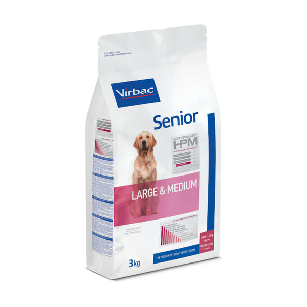 Virbac Veterinary HPM Senior Dog Large & Medium alimento seco para perro senior de raza mediana y grande, 12 kg