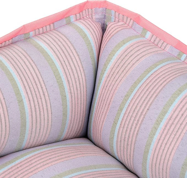 CAMA PARA MASCOTAS DE RAYAS ROSA FANCY PETS
